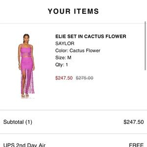 Saylor Two piece Purple Elie set